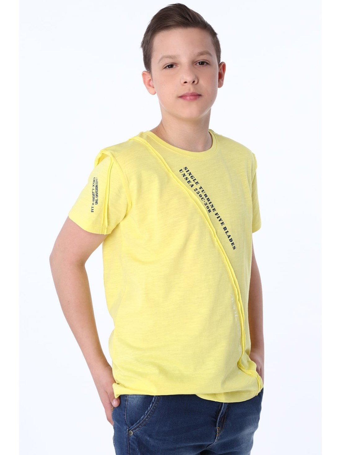 Boy\'s T-shirt with yellow print NDZ47008 - Online store - Boutique